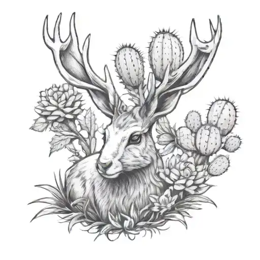 Jackelope And Cactus