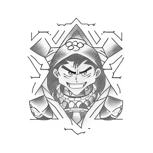 A Tattoo Of A Boxing Ring With Characters From Beloved Anime Series Cheering In The Background