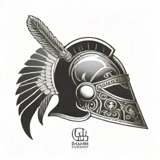 Gladiator Helmet With Roman Numerals Representing Important Dates In The Client's Military Career