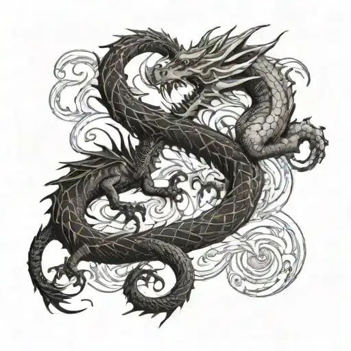 Brown Wood Dragon And Brown Earth Dragon Sitting On Libra While A Red Tiger Is Clawing The Scale