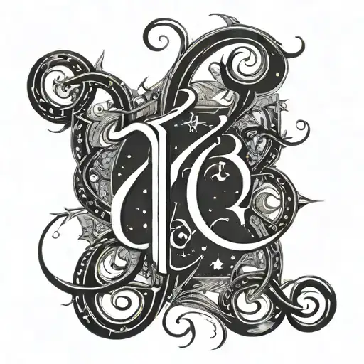 Intricate Arabic Calligraphy Spelling Out 'Princess' Intertwined With Orion's Belt And Stars