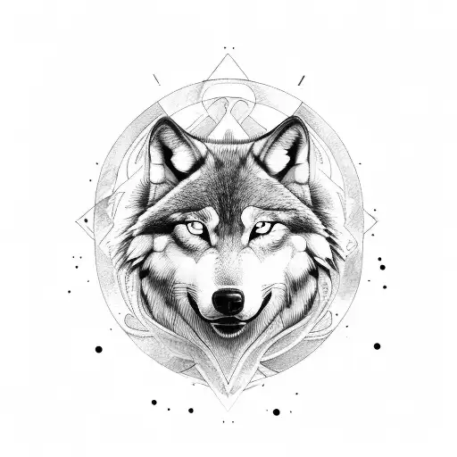 Warrior With A Wolf Face Behind It