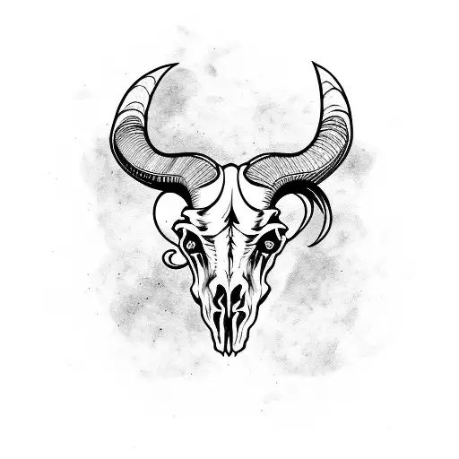 Ram Skull With Flower