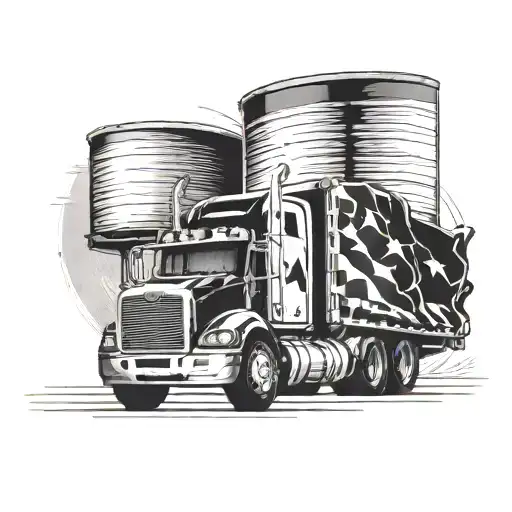 A Semi Truck Merging Onto A Highway With A Nascar Race Happening In The Background