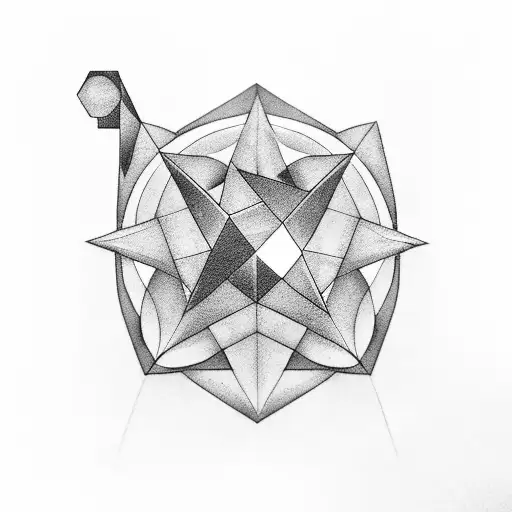 Seven Sided Star With An Old-fashioned Keyhole In The Middle