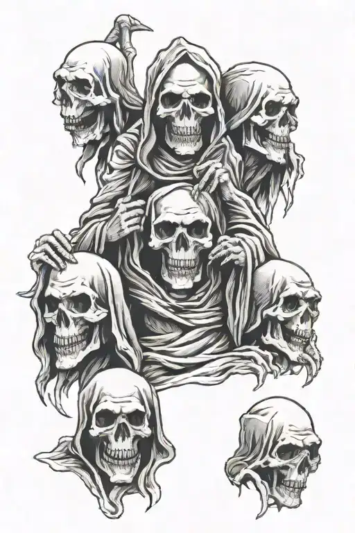 Hear No Evil See No Evil Speak No Evil Grim Reaper
