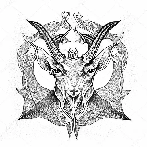 Satanic Symbol And Goat