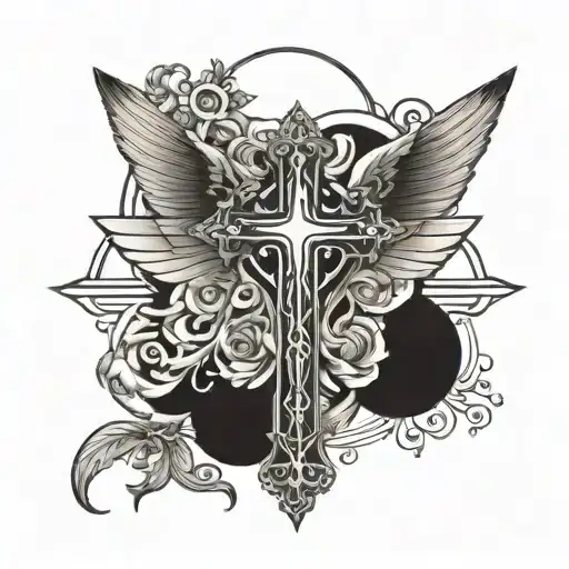 Cross With Wings And Music
