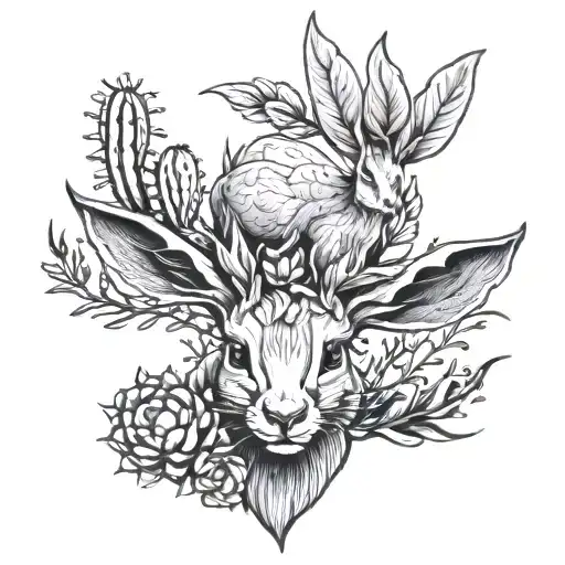 Jackelope And Cactus