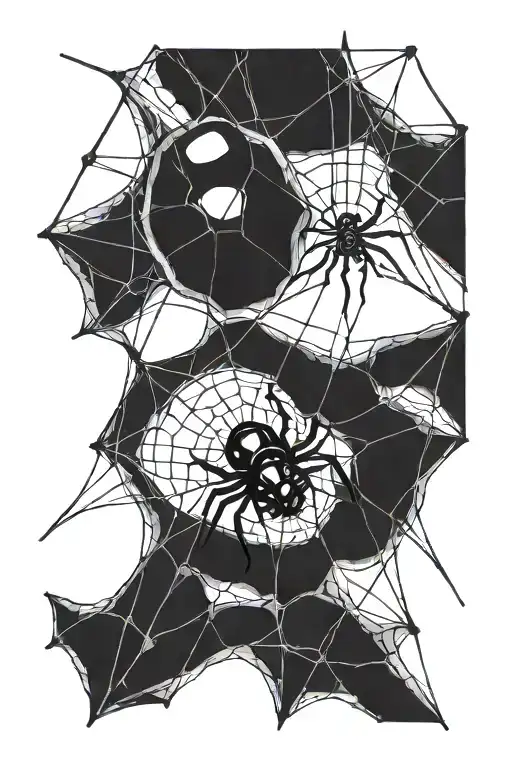 Black Widow Spider Crawling Out Of Web