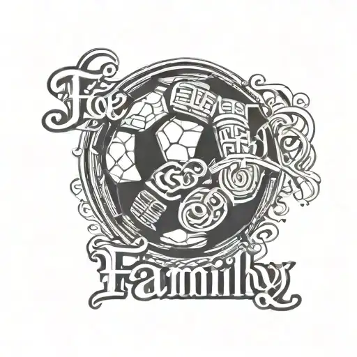 A Soccer Ball Morphing Into A Heart Shape With The Word 'Family' Written Across It