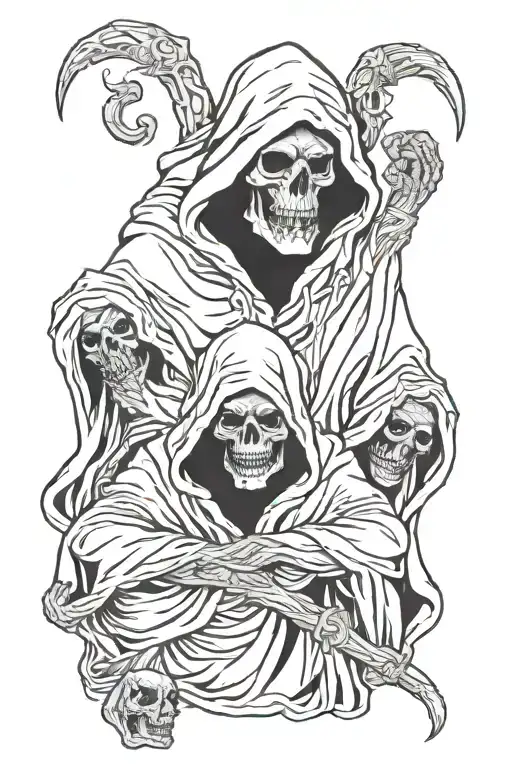 Hear No Evil See No Evil Speak No Evil Grim Reaper