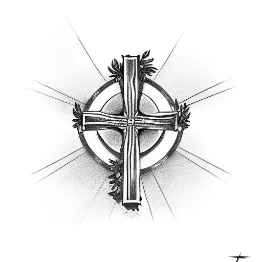 Christian Cross With 2 Birds On Top