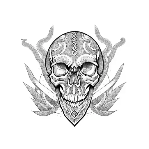 Skull And Snake And Dagger