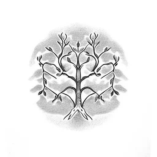 Double Helix Tree Of Life With Veins For Roots