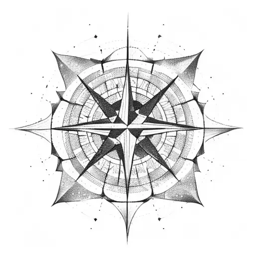 A Constellation Of Stars Forming A Compass Rose
