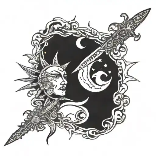 Sun And Moon With Sword