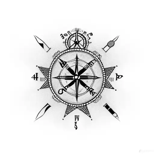 Cross With Pocket Compass And The Number 40
