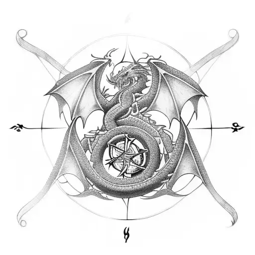 Flying Celtic Dragon Storm Compass