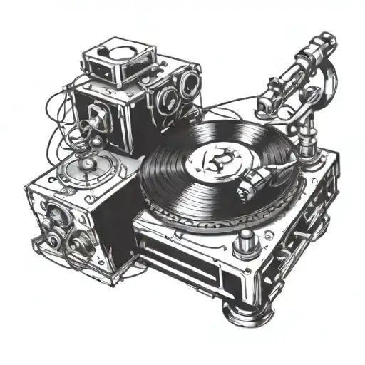 Incorporate A Sketch Of A Turntable Into A Sleeve Design Inspired By Various Music Genres