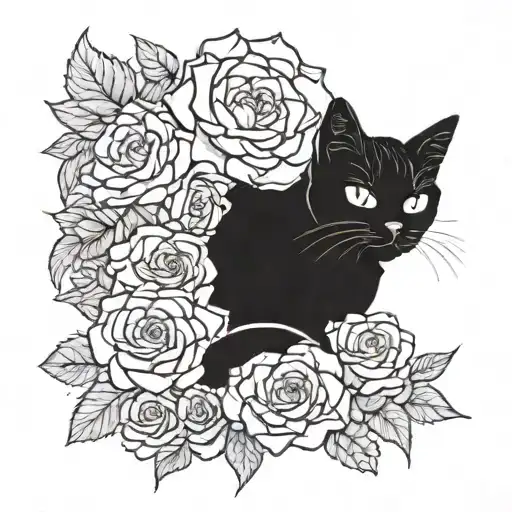 A Cat Merged With A Crab Surrounded By Roses