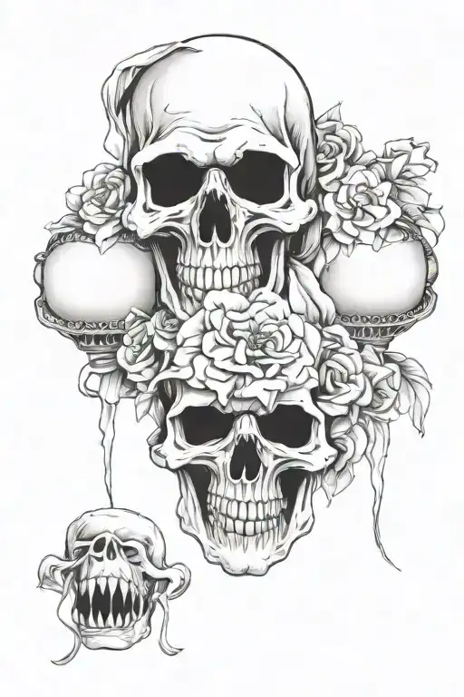 Hear No Evil See No Evil Speak No Evil Grim Reaper Floral