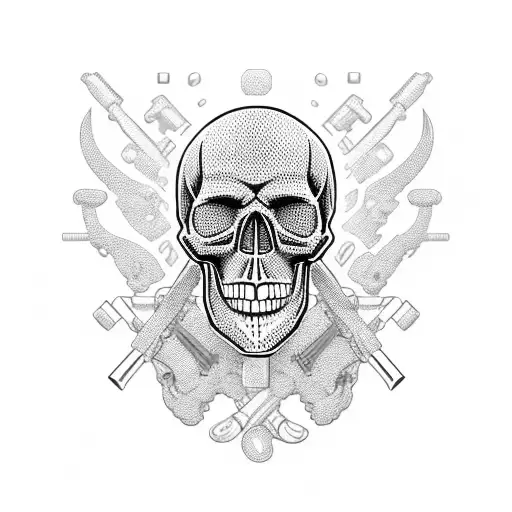 Skull With Guns And Penises