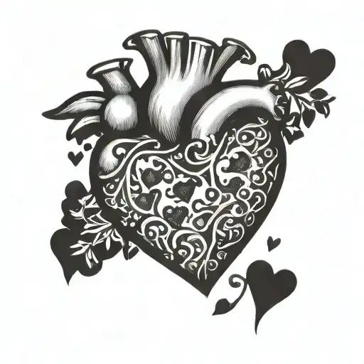 One Heart Made Entirely Of Mini Handrawn Hearts