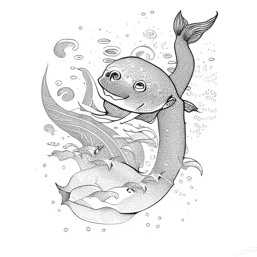 An Underwater Exploration Scene With Mermaids And Alien Sea Creatures