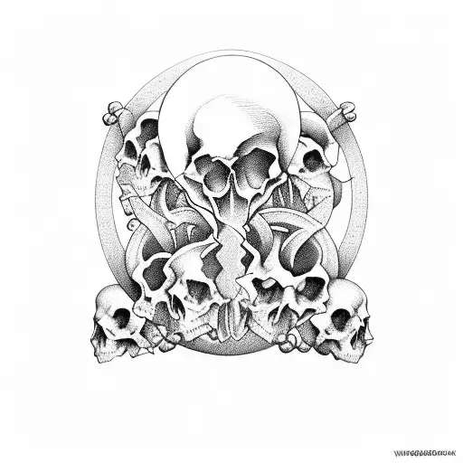 Hourglass Made From Skulls