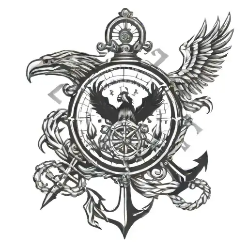 Compass Eagle And Anchor