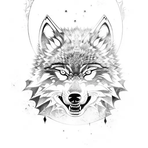 A Fierce Wolf Wearing A Samurai Armor And Holding A Katana