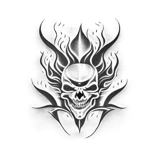 A Demonic Guitar Shredding Flames