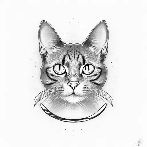 A Black Cat With Yellow Eye