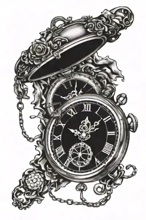 Broken Pocket Watch Face