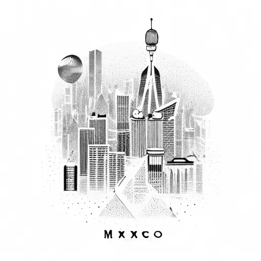 A Skyline Of Mexico City With A Guitar As The Focal Point