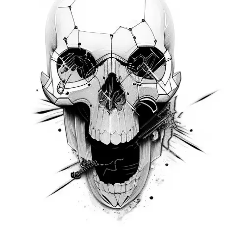 Cyber Punk Style Skull