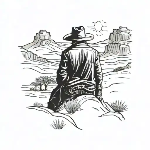 Depressed Cowboy Alone In The Desert