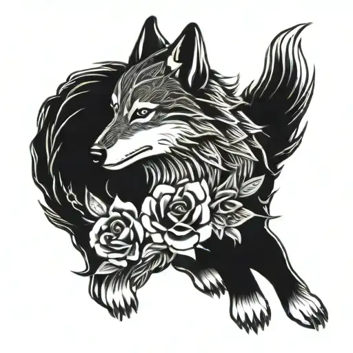 Flower And Wolf Japanese