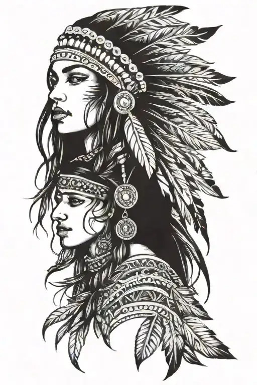 Feathered Indian Girl