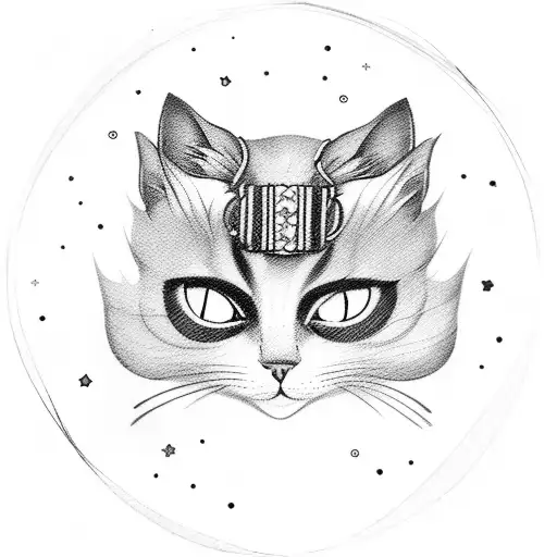 A Whimsical Cat Wearing A Magical Girl Ribbon