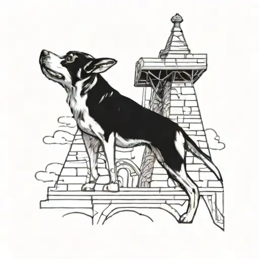 Dog Holding Up Tower Of Pida