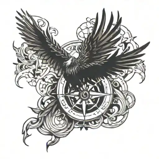 Phoenix And Compass Intertwined