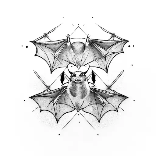 5 Bats Flying In A Line