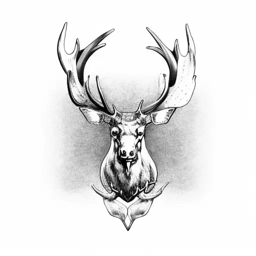 Irish Elk Head And Antlers