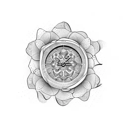 An Abstract Representation Of A Sandclock Filled With Blooming Flowers