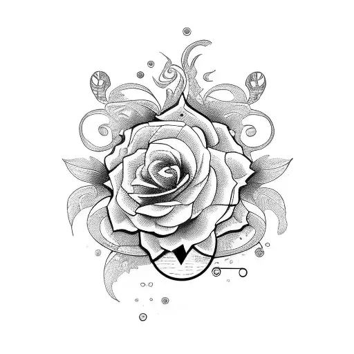 Combine Tattoo Machines With Floral Elements In A Blackwork