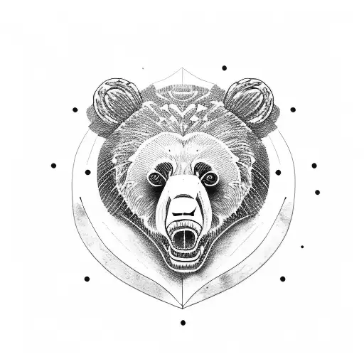 Bear Head With Knife