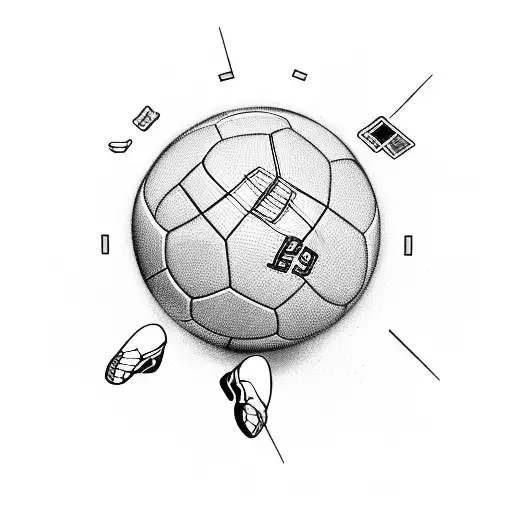 Football Player Scoring A Goal With A Computer Keyboard Instead Of A Ball