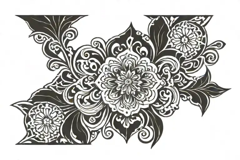 Ornamental Design Straight Black Line